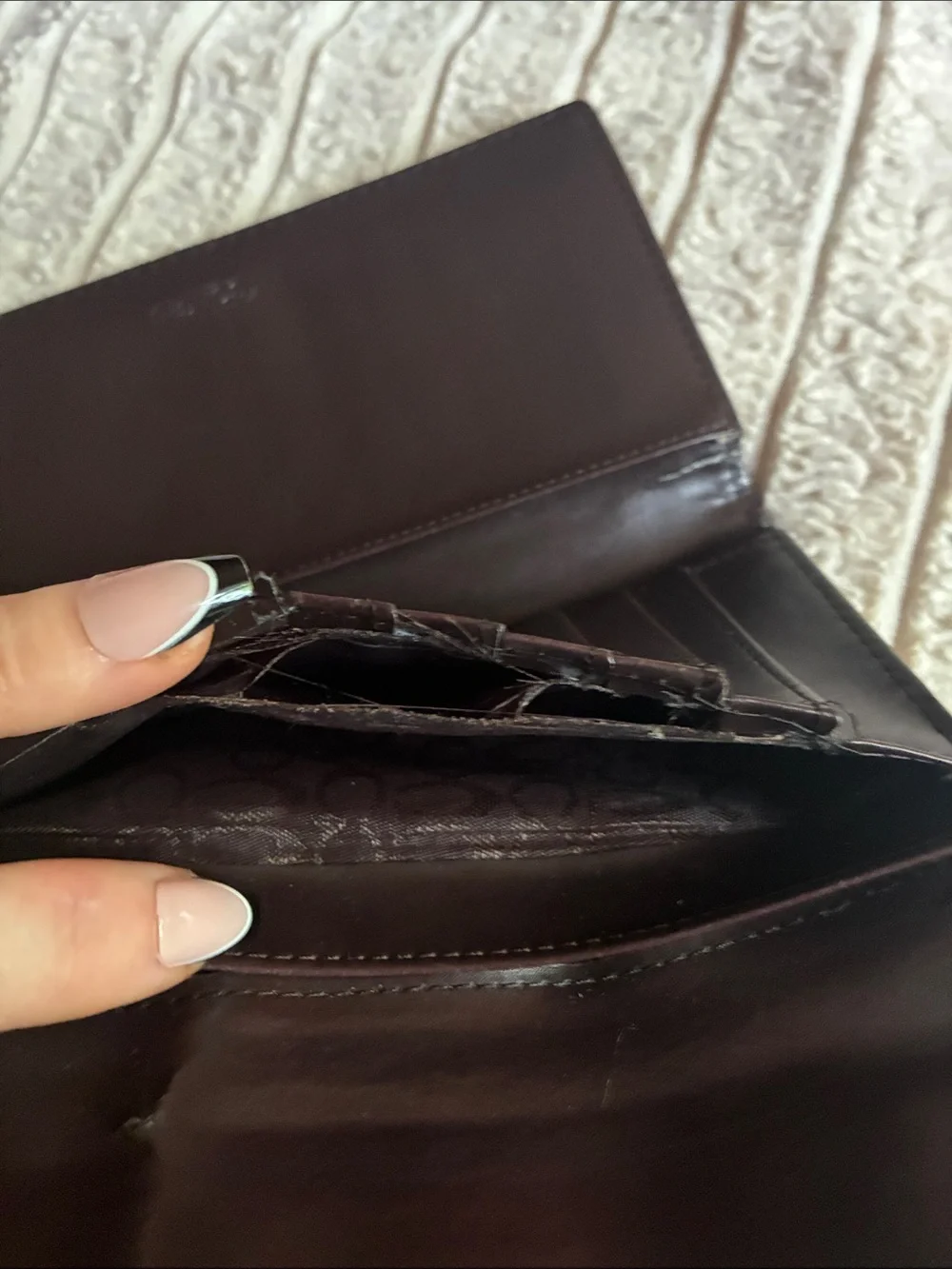 Coach Brown Signature Jacquard Continental Wallet - Picture 4 of 4